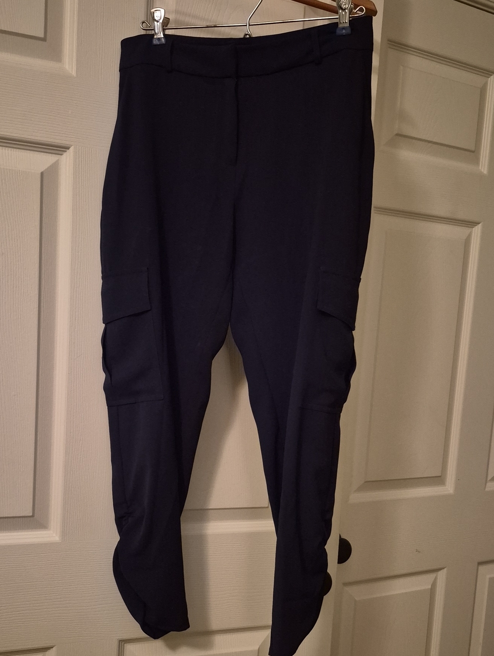 Parker Navy Cargo Trousers with Flap Pockets